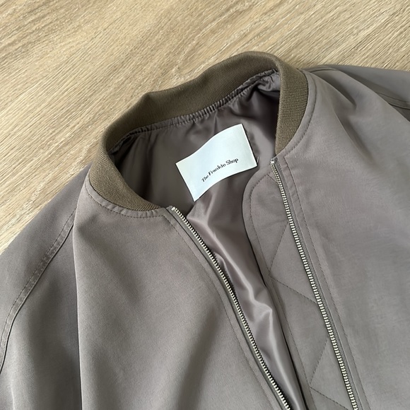 Frankie Shop Lumi Bomber in Dark Olive - Picture 3 of 7